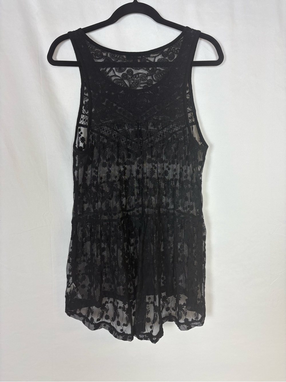 Express Black Floral Lace Top - Picture 5 of 6